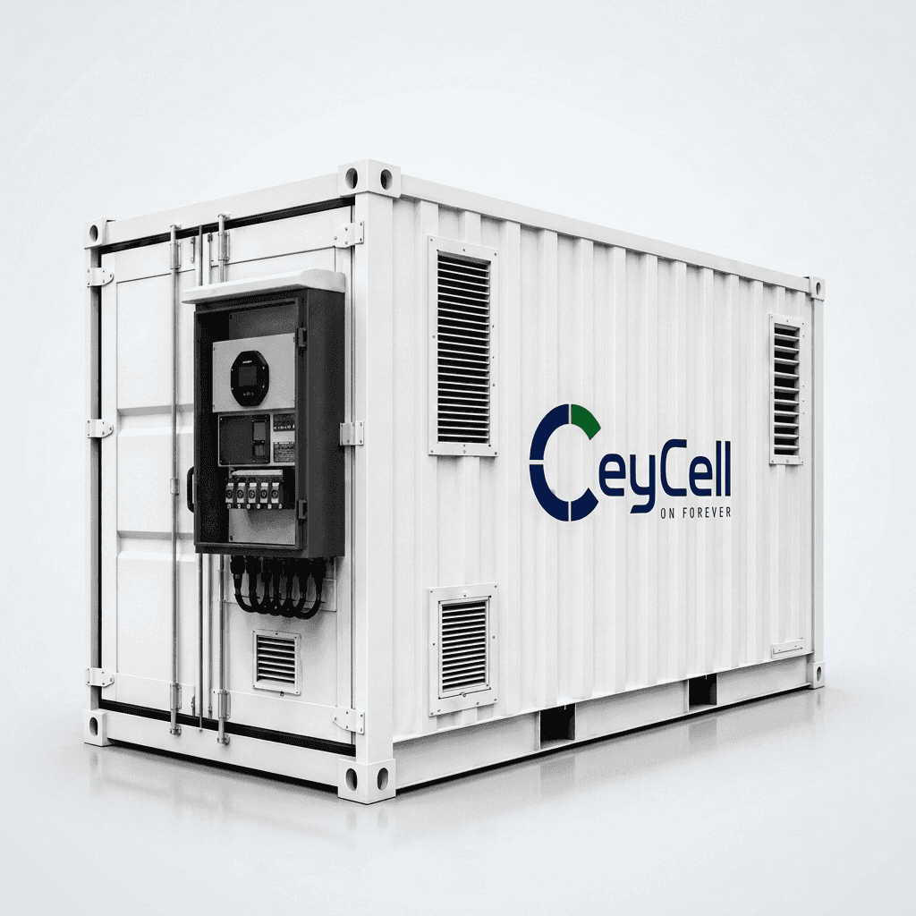 A CeyCell containerised energy storage system